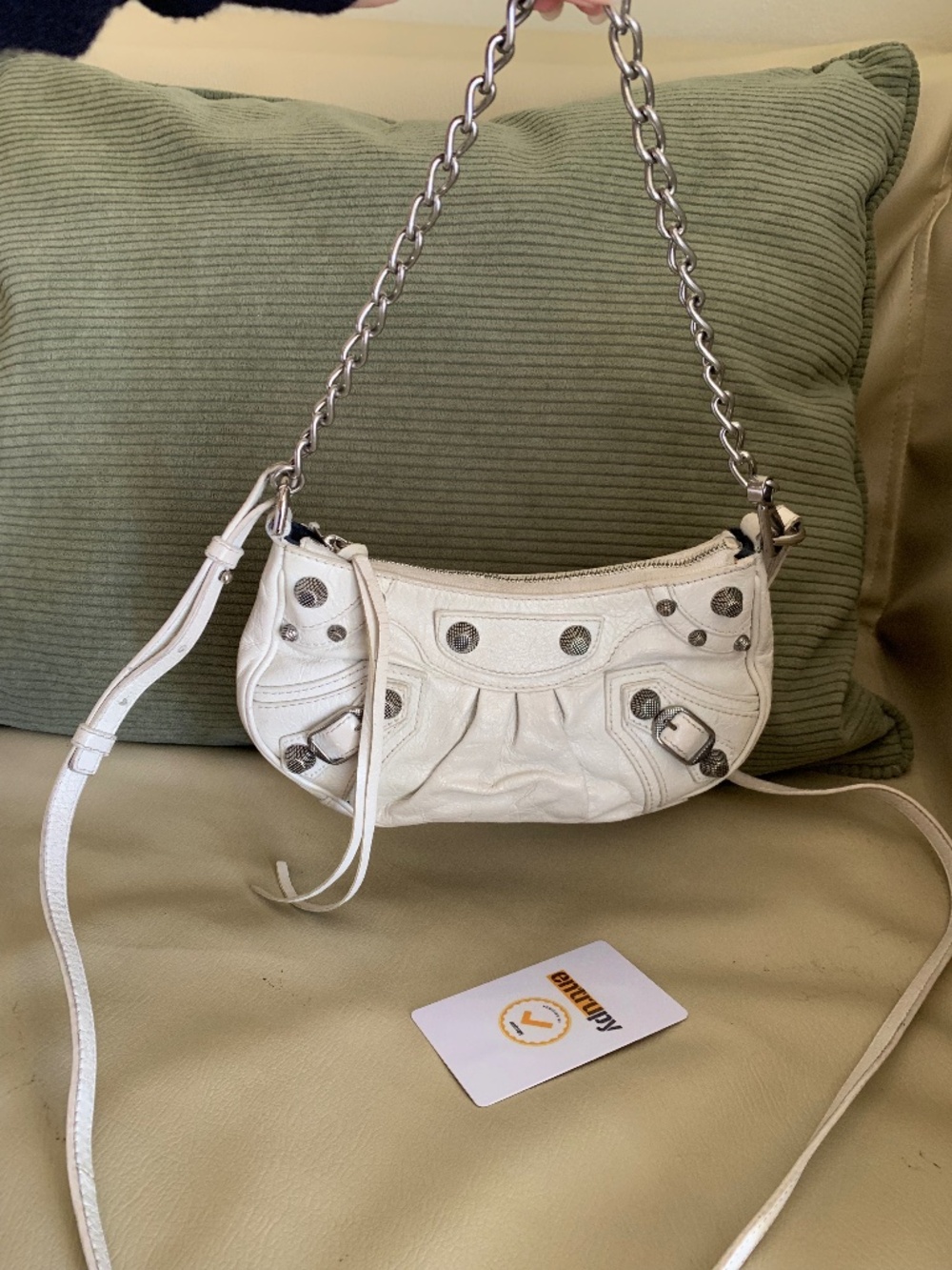 Balenciaga Arena Lambskin White Le Cagole XS crossbody bag